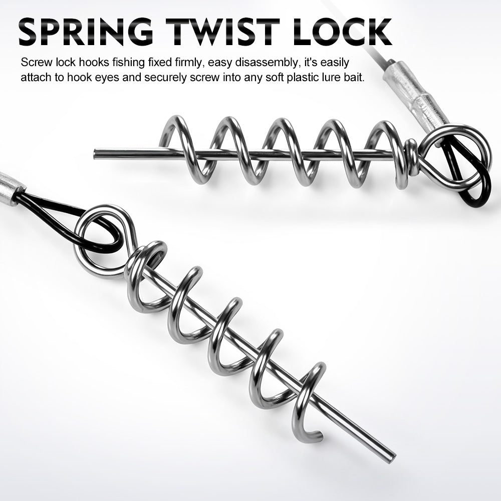 Close up of Proberos PJ039 spring twist lock pin for securing soft plastic lures