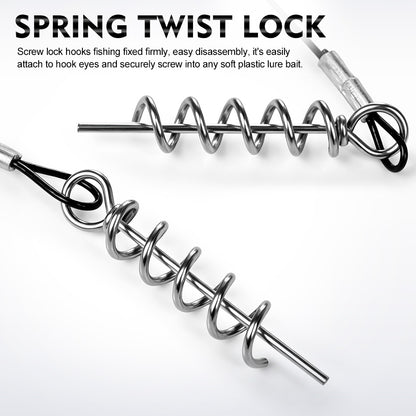 Close up of Proberos PJ039 spring twist lock pin for securing soft plastic lures