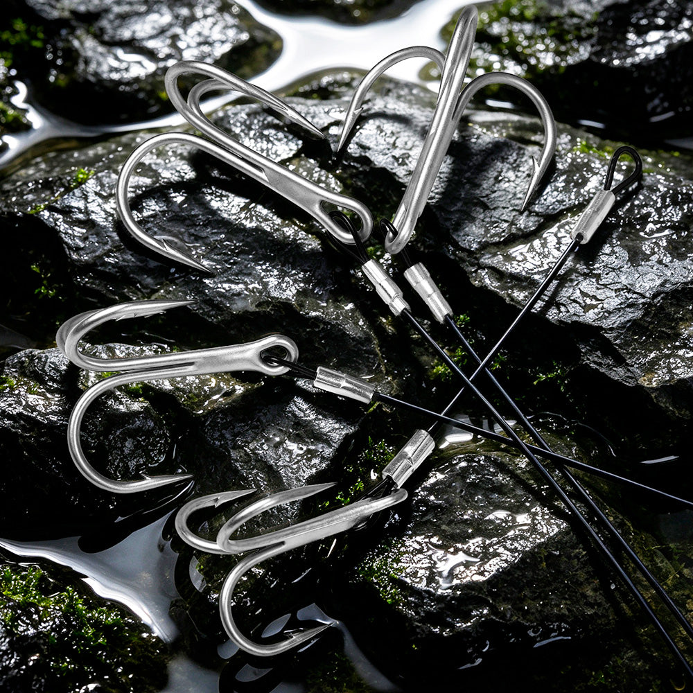PROBEROS PJ041 pre‑tied stinger rig underwater rock fishing scene for pike musky bass
