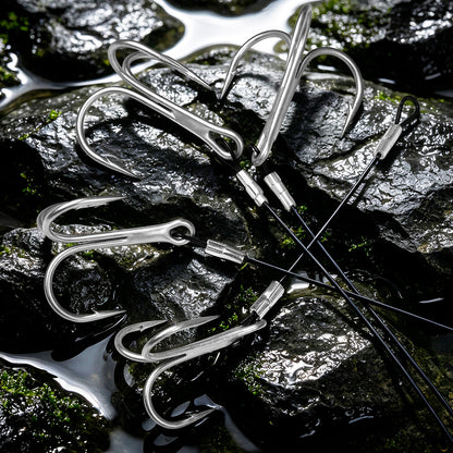 PROBEROS PJ041 pre‑tied stinger rig underwater rock fishing scene for pike musky bass