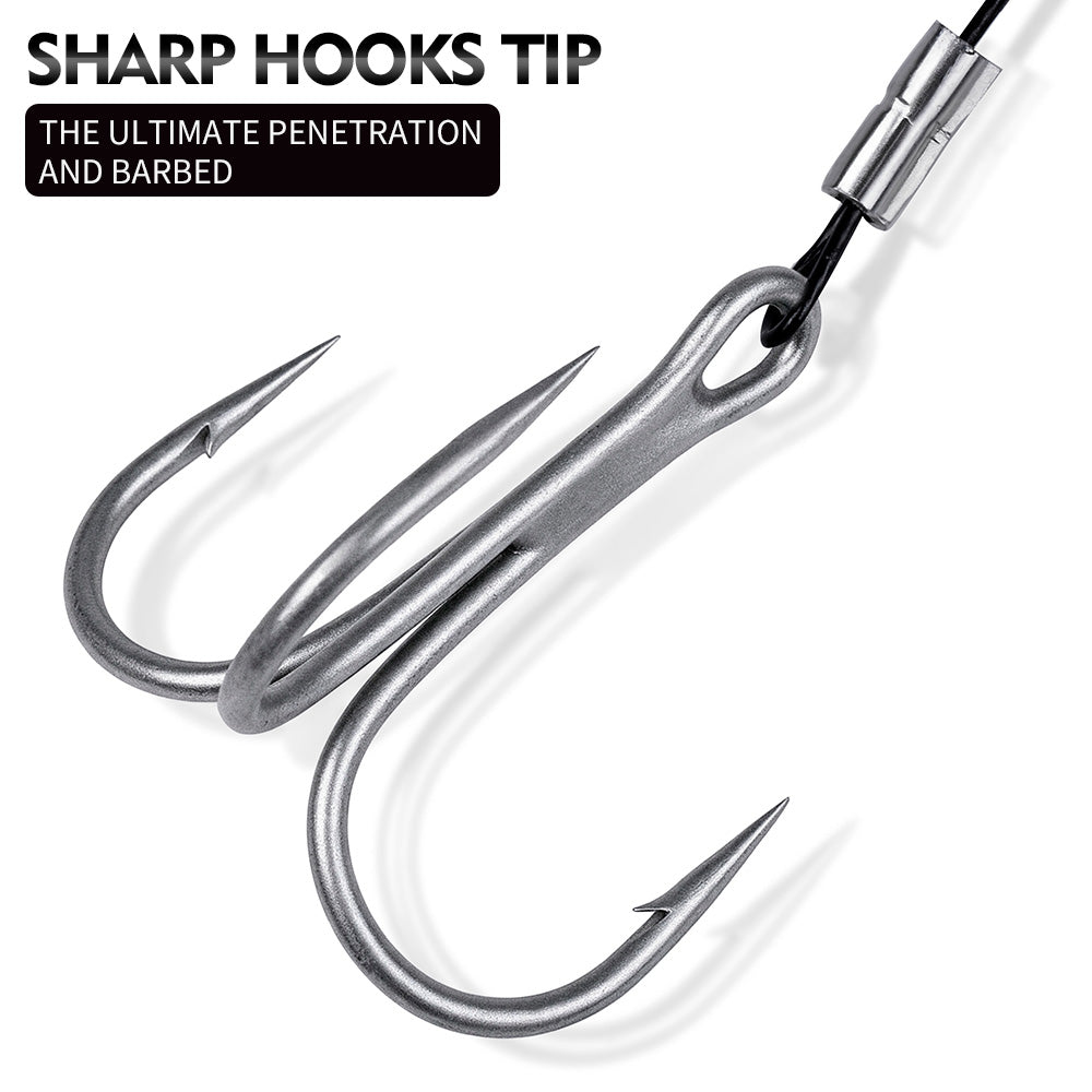 PROBEROS PJ041 ultra sharp high carbon steel treble hook sharp barbs point close‑up
