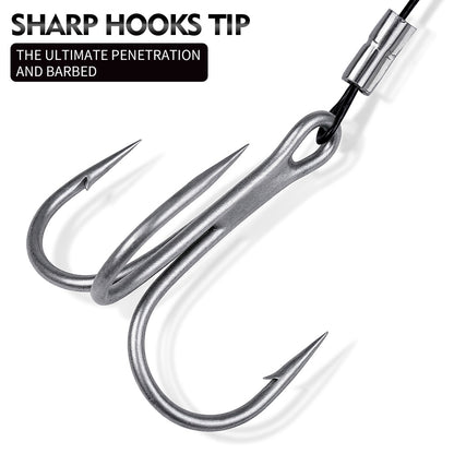 PROBEROS PJ041 ultra sharp high carbon steel treble hook sharp barbs point close‑up