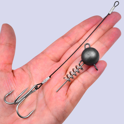PROBEROS PJ041 weighted treble stinger rig hand hold real product photo spring screw pin sinker
