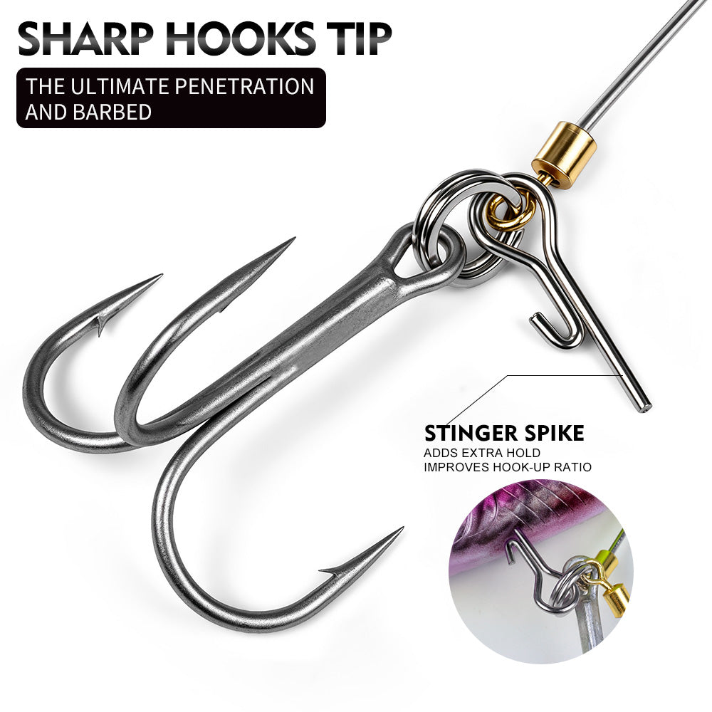 PROBEROS PJ042 Ultra Sharp High Carbon Steel Barbed Treble Hook Point Detail