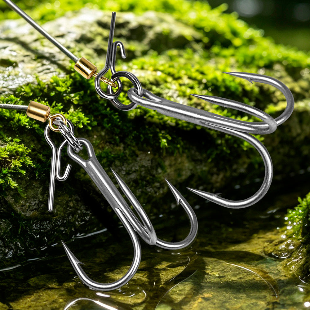 PROBEROS PJ042 Stinger Rig Set-up Mounted on Soft Bait Swimbait Action
