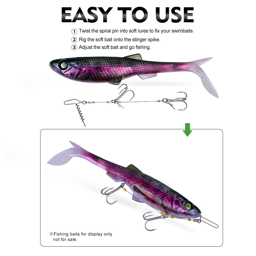 PROBEROS PJ042 Stinger Rig Easy Installation Steps on Soft Lures