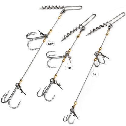 PROBEROS PJ043 High Carbon Steel Double Barbed Treble Hook Configuration Detail