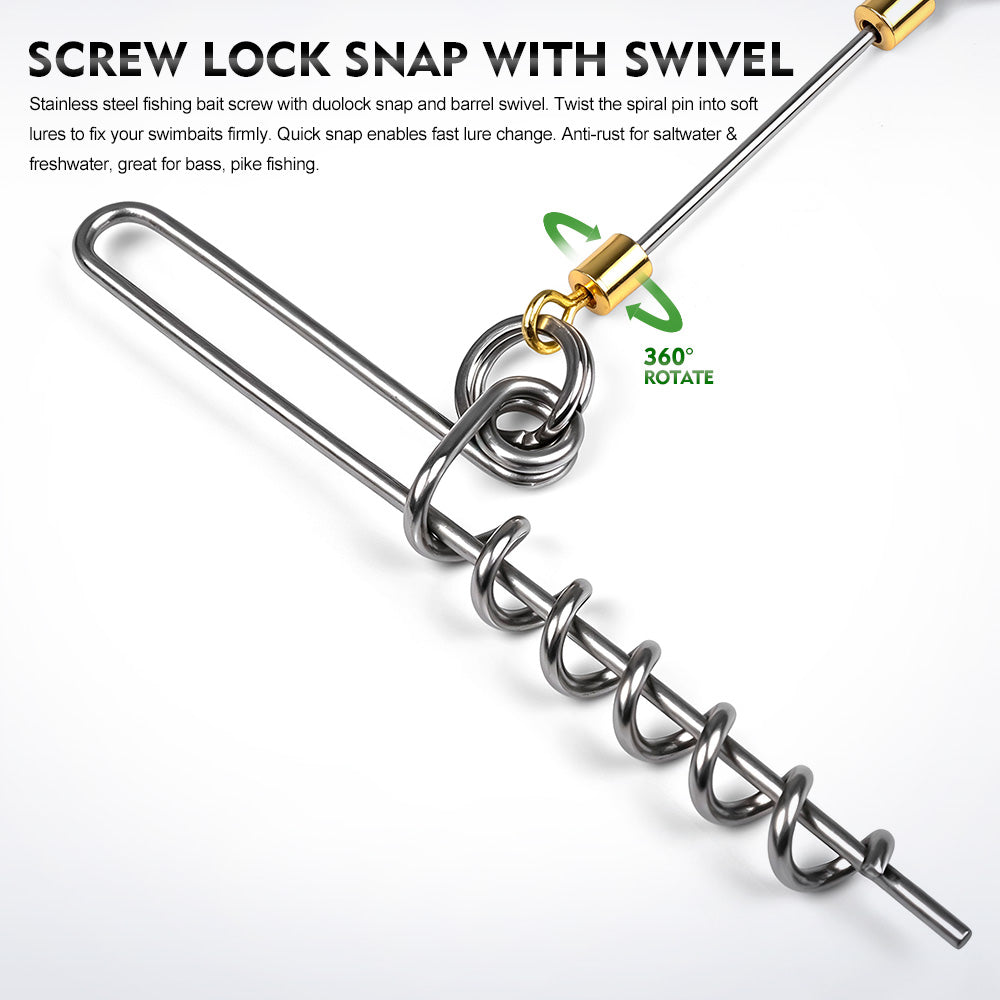 PROBEROS PJ043 Extra Long Spring Lock Screw Pin for Large Soft Swimbaits
