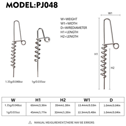 PROBEROS PJ048 Spring Lock Pins Weight Options 1g and 1.35g