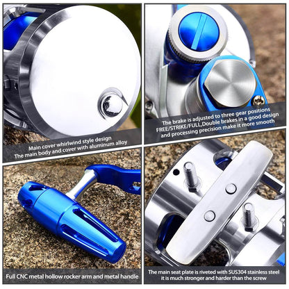 PROBEROS 20kg Drag Brass Gear Conventional Reel Internal Detail