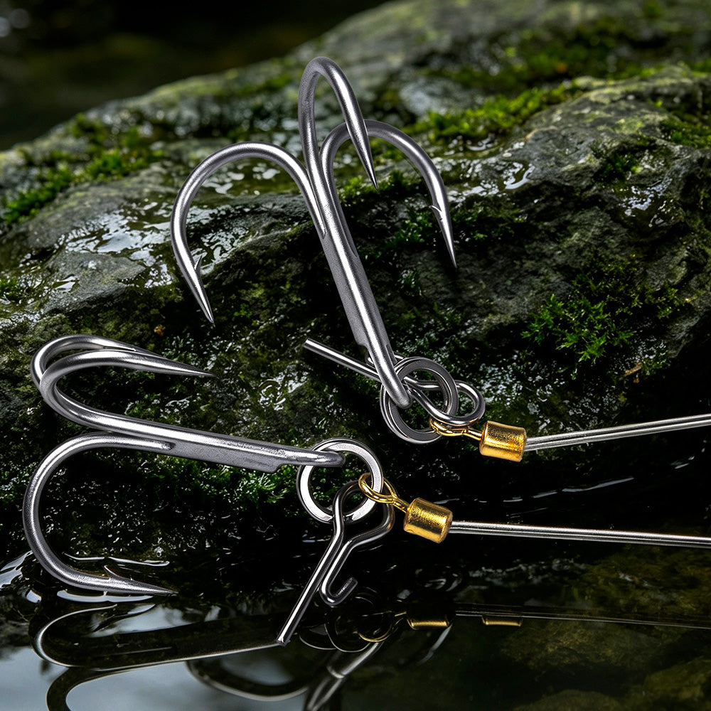PROBEROS PJN040 High Carbon Steel Barbed Treble Hook Sharp Point Detail