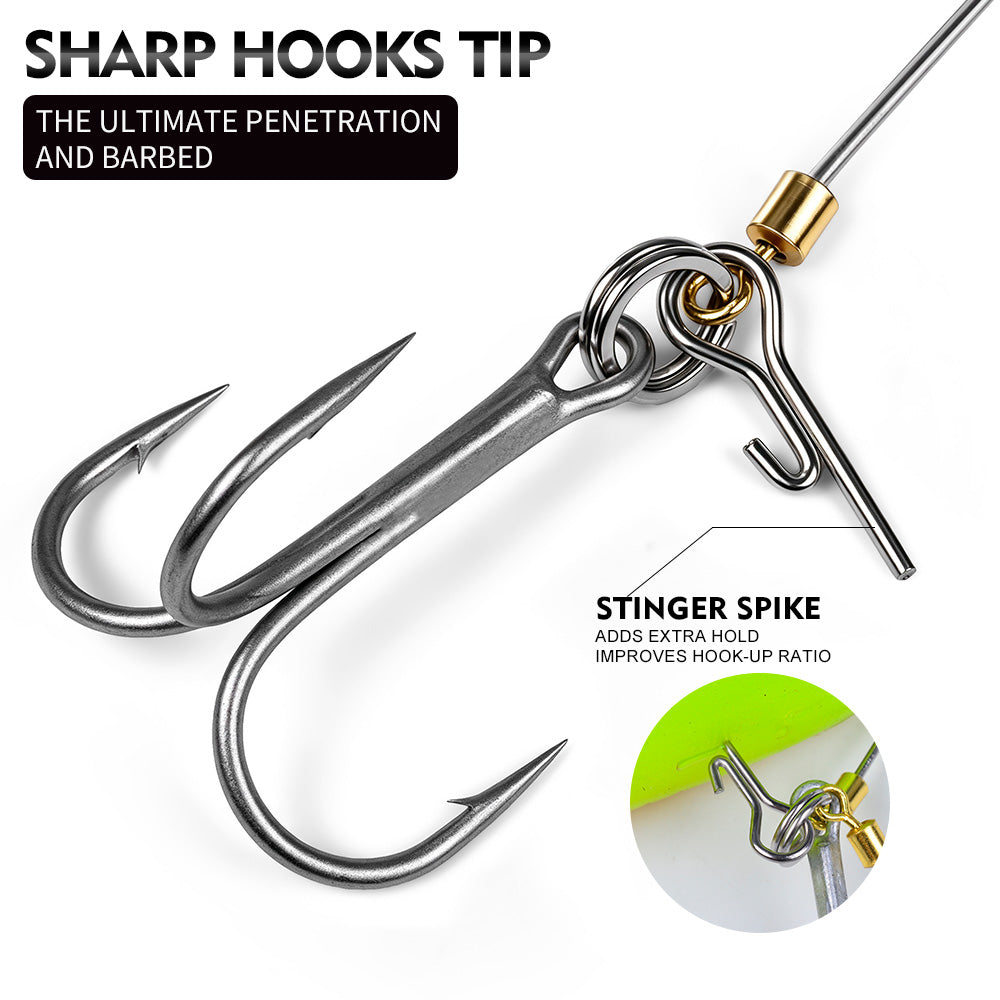 PROBEROS PJN040 High Carbon Steel Barbed Treble Hook Sharp Point Detail