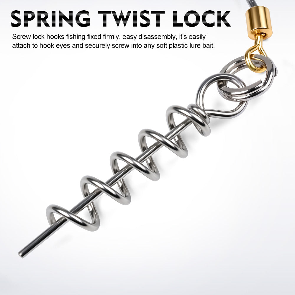 PROBEROS PJN040 spring twist lock screw pin for soft plastic lure stinger rig high carbon steel treble hook fishing accessory