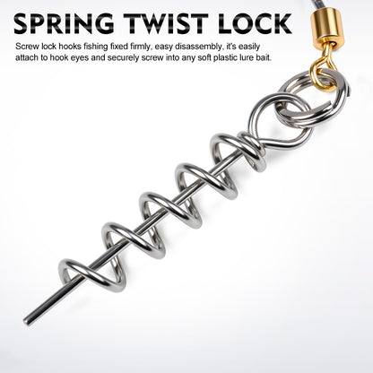 PROBEROS PJN040 spring twist lock screw pin for soft plastic lure stinger rig high carbon steel treble hook fishing accessory