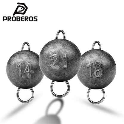 PROBEROS 5pcs pure lead fishing weights sinkers set for Texas rig accessories