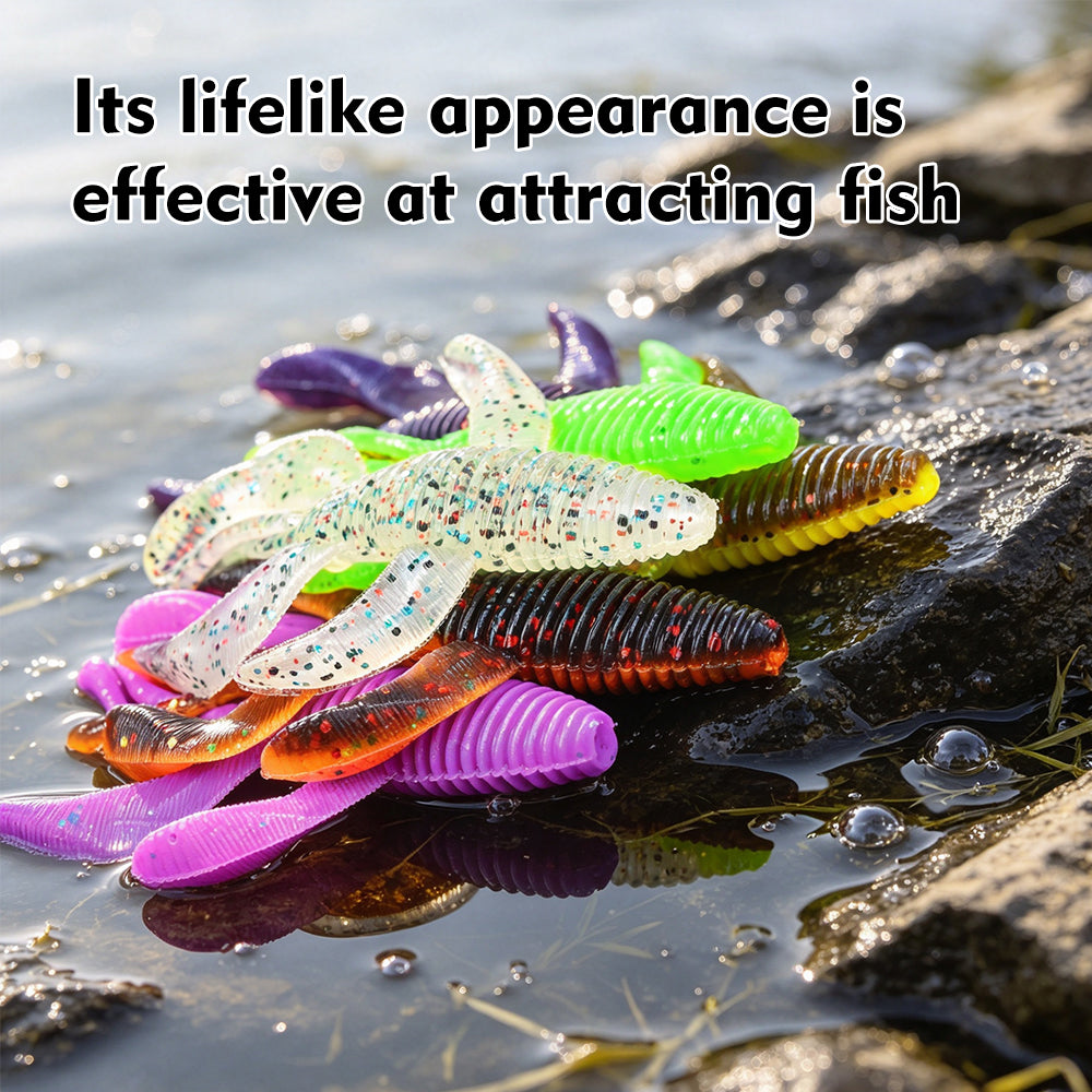 PROBEROS RL004 lifelike creature soft lure on rocky shore to attract largemouth bass