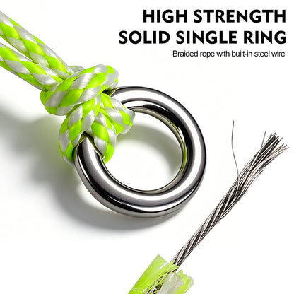 Close-up of the ultra-sharp barbed hook point and heavy duty braided assist cord on Proberos SZ131 jig hook.