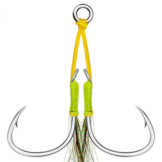 PROBEROS SZ098 Assist-Haken 1/0#-5/0#, 2 Sets, nachtleuchtend, mit Assist-Haken – Salzwasser