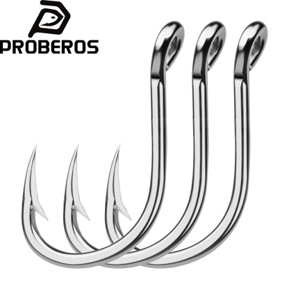 PROBEROS SJ42 saltwater fishing hooks made of high strength stainless steel with anti-rust tin plating, pack of 20.