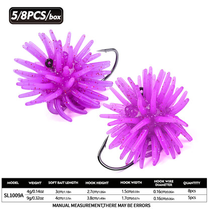 PROBEROS SL1009 Spiky Sea Urchin Soft Plastic Bait Green Color