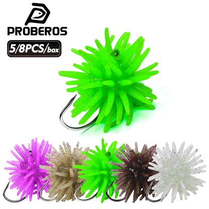 PROBEROS SUNLURE SL1009 Spiky Sea Urchin Pre-Rigged Soft Lure for Trout and Panfish