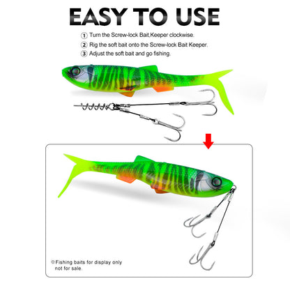 How to use PROBEROS double treble stinger rig on soft swimbait lure for pike fishing