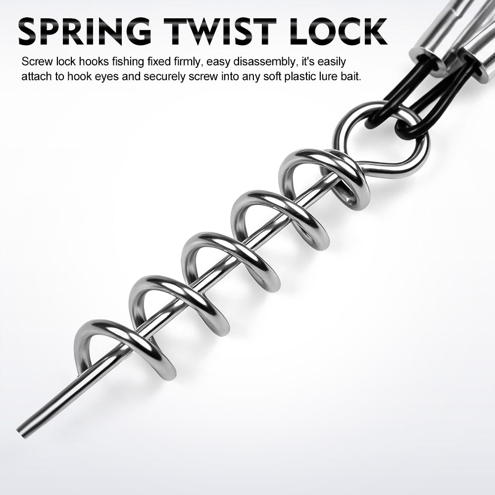 Heavy duty stainless steel wire trace and spring twist lock keeper on PROBEROS stinger rig