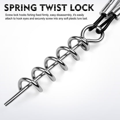 Heavy duty stainless steel wire trace and spring twist lock keeper on PROBEROS stinger rig