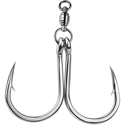 PROBEROS Full Stainless Steel Swivel Twin and Single Jig Assist Hook Kit 5Sets Pack