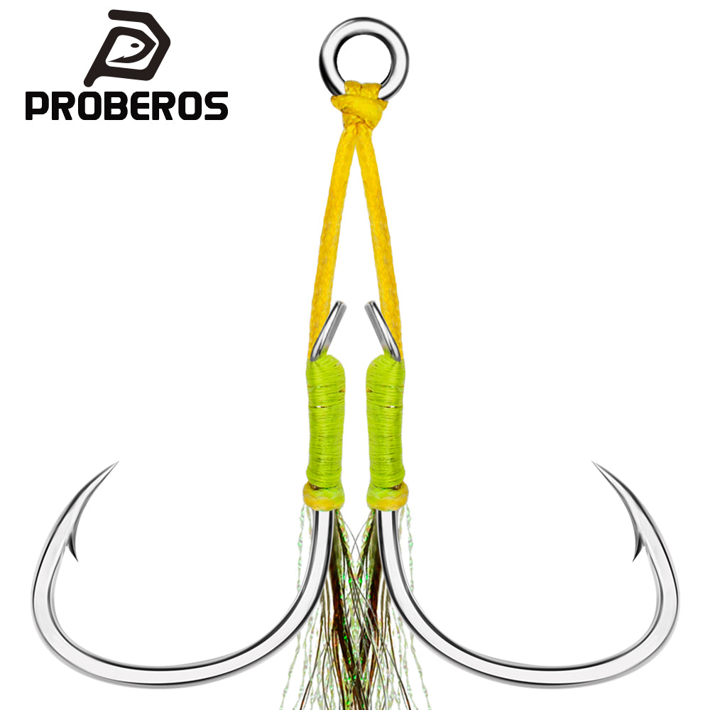 PROBEROS SZ098 Saltwater Jigging Assist Hooks 1/0#-5/0# 2 Sets