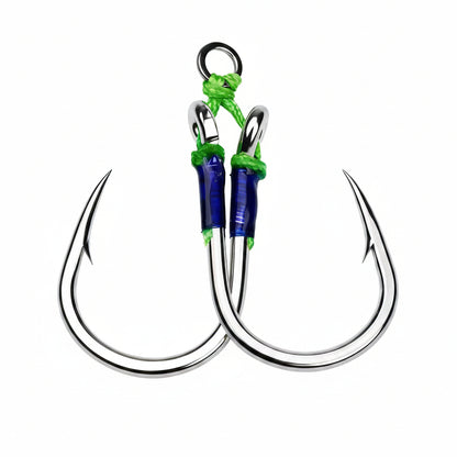 PROBEROS SZ115 Heavy Duty Saltwater Jigging Double Assist Hooks 2Sets Pack