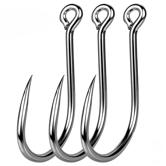 PROBEROS Single Fishing Hooks High Carbon Steel 1#-5/0# 20 Pcs for Bass Snapper