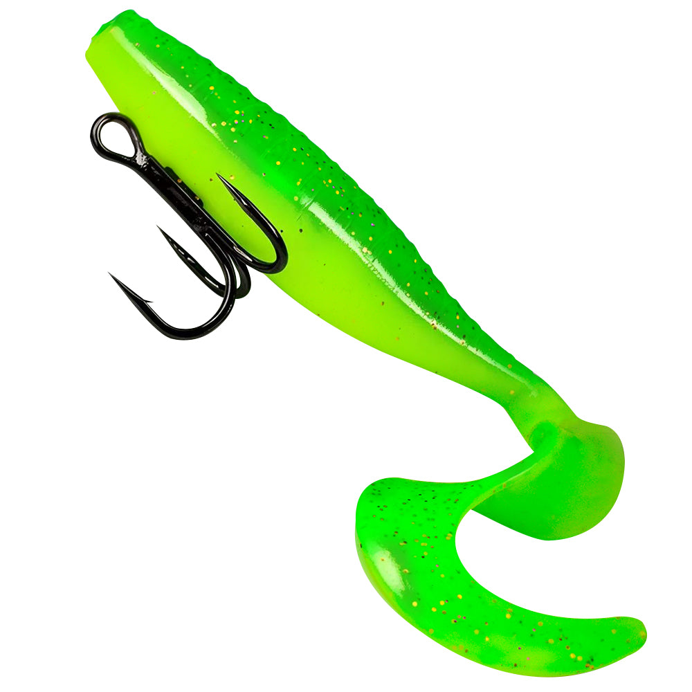 PROBEROS SZ128 bait keeper treble hook rigged on soft plastic swimbait lure