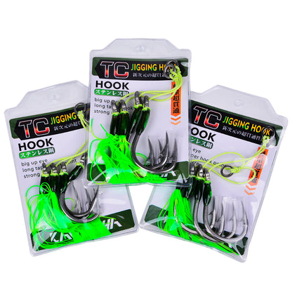 Proberos SZ133 saltwater jigging hooks bulk value pack, 5 packs bundle total 10 hooks.