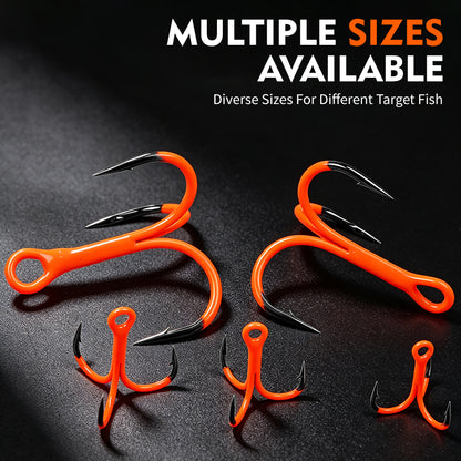 Proberos SZ138 UV glow fluorescent treble fishing hooks 10pcs set with vivid color coating