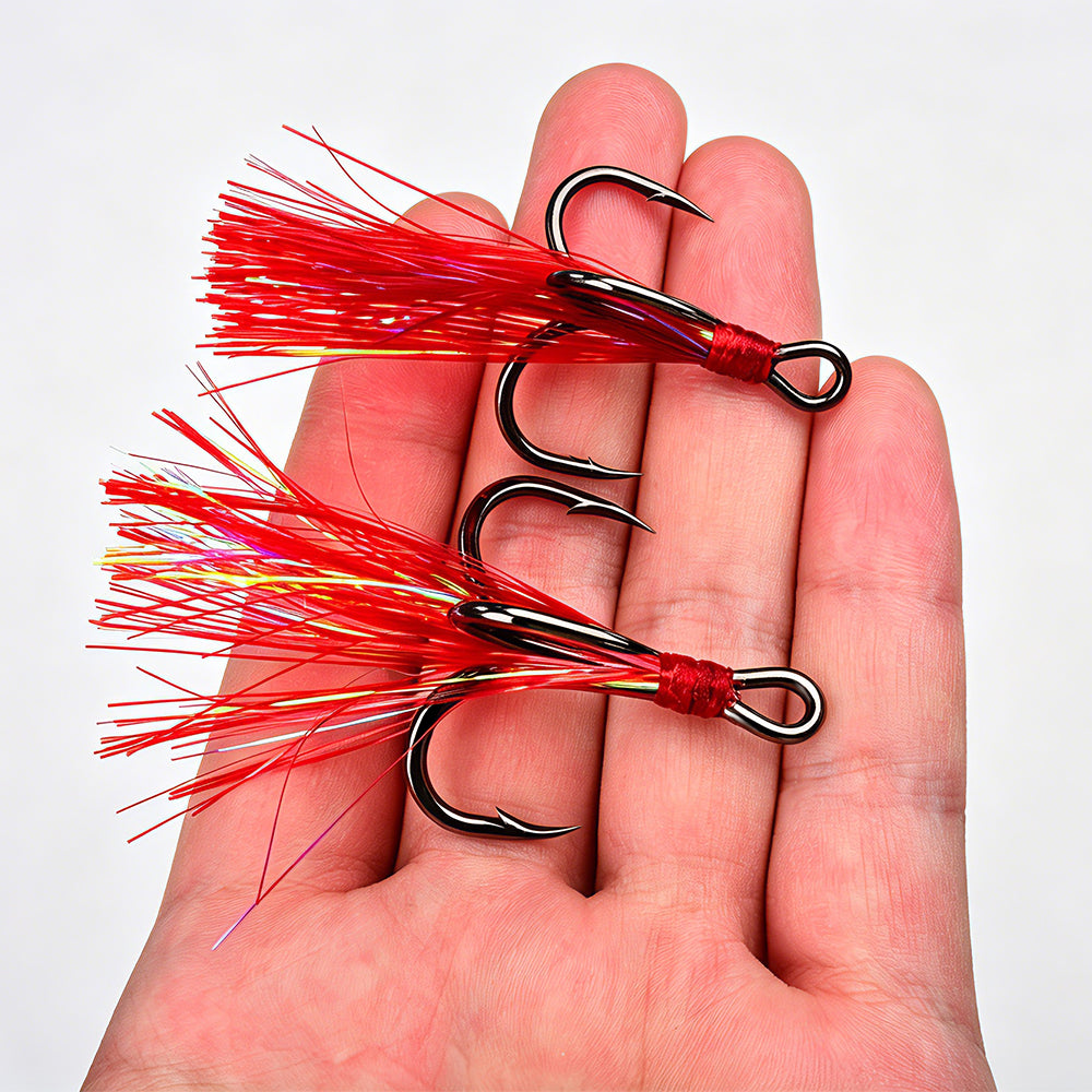 Proberos SZ139 red feather treble hooks