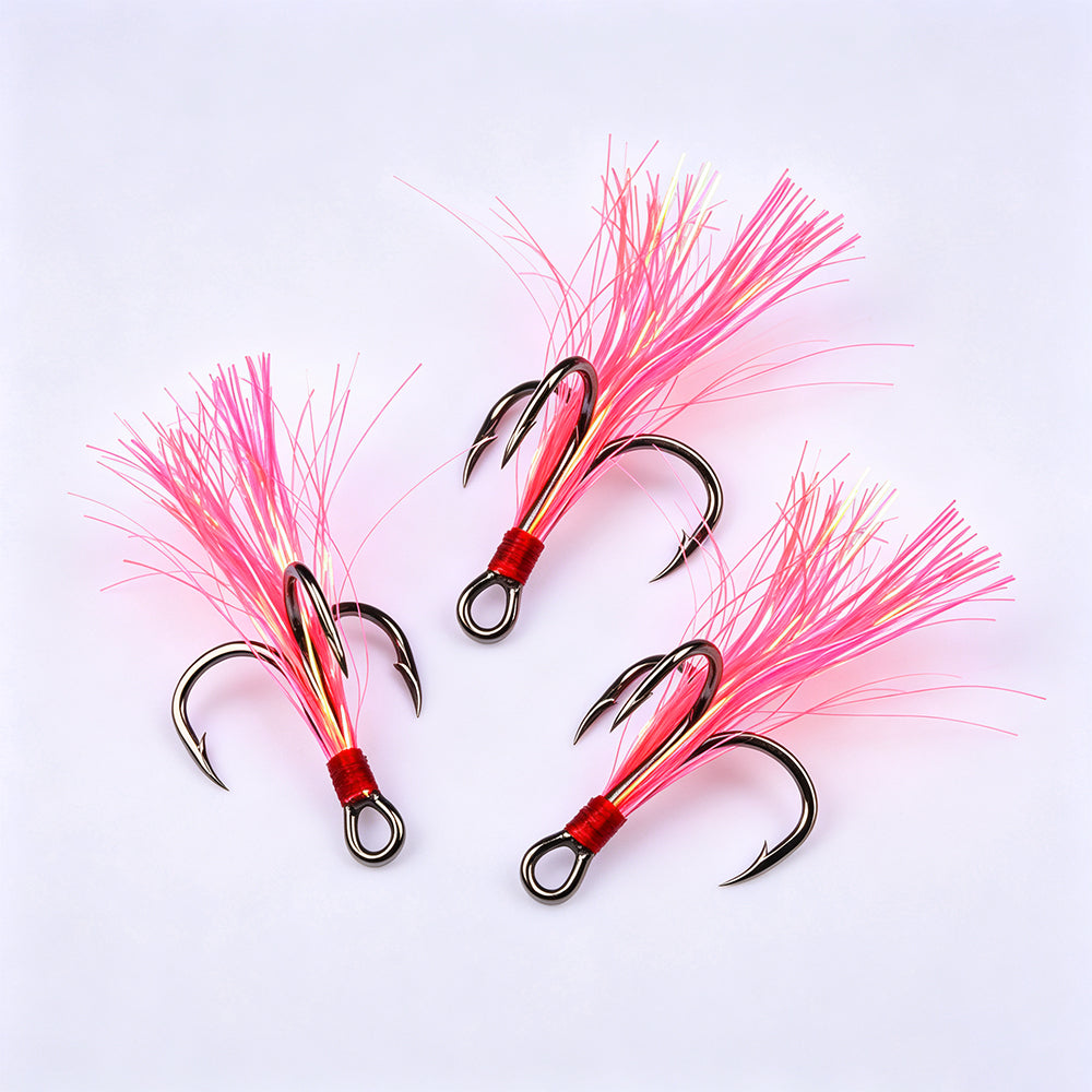 Proberos SZ140 feathered treble hooks attached to minnow hard lure