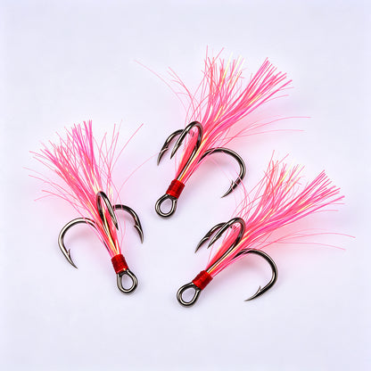 Proberos SZ140 feathered treble hooks attached to minnow hard lure