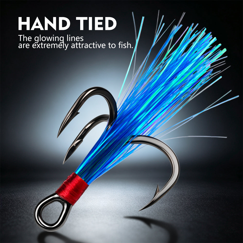 PROBEROS SZ141 Hand Tied Blue Flash Feather Detail
