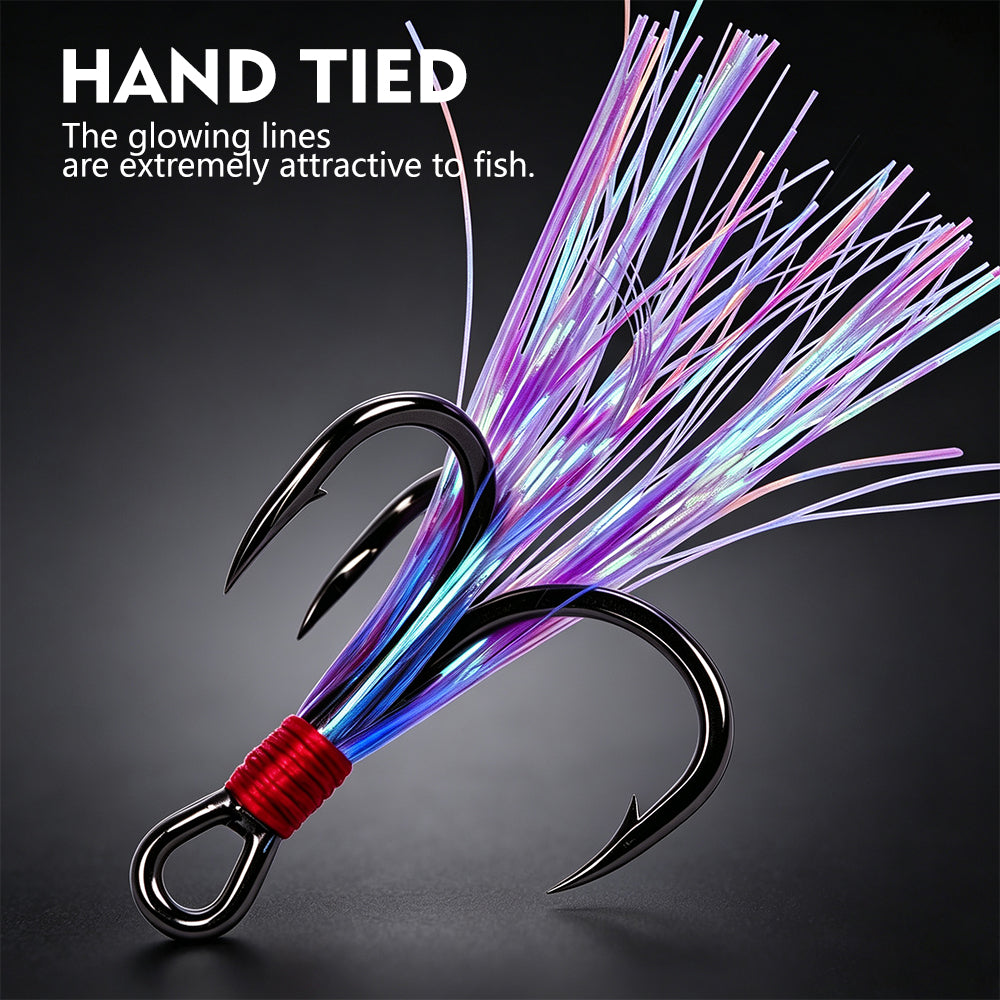PROBEROS SZ142 Hand Tied Purple Flash Feather Detail