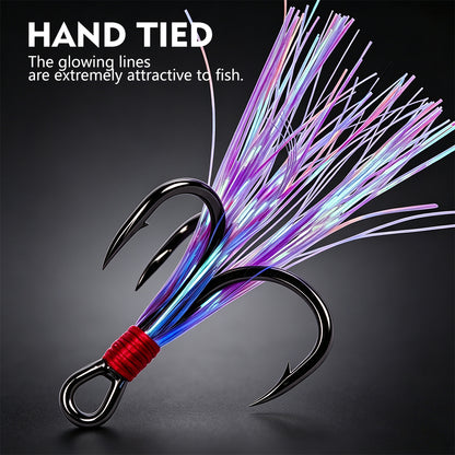 PROBEROS SZ142 Hand Tied Purple Flash Feather Detail