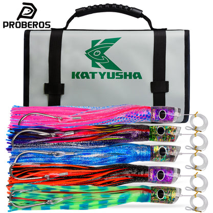 Color and head type options for PROBEROS offshore trolling lures round and pointed head