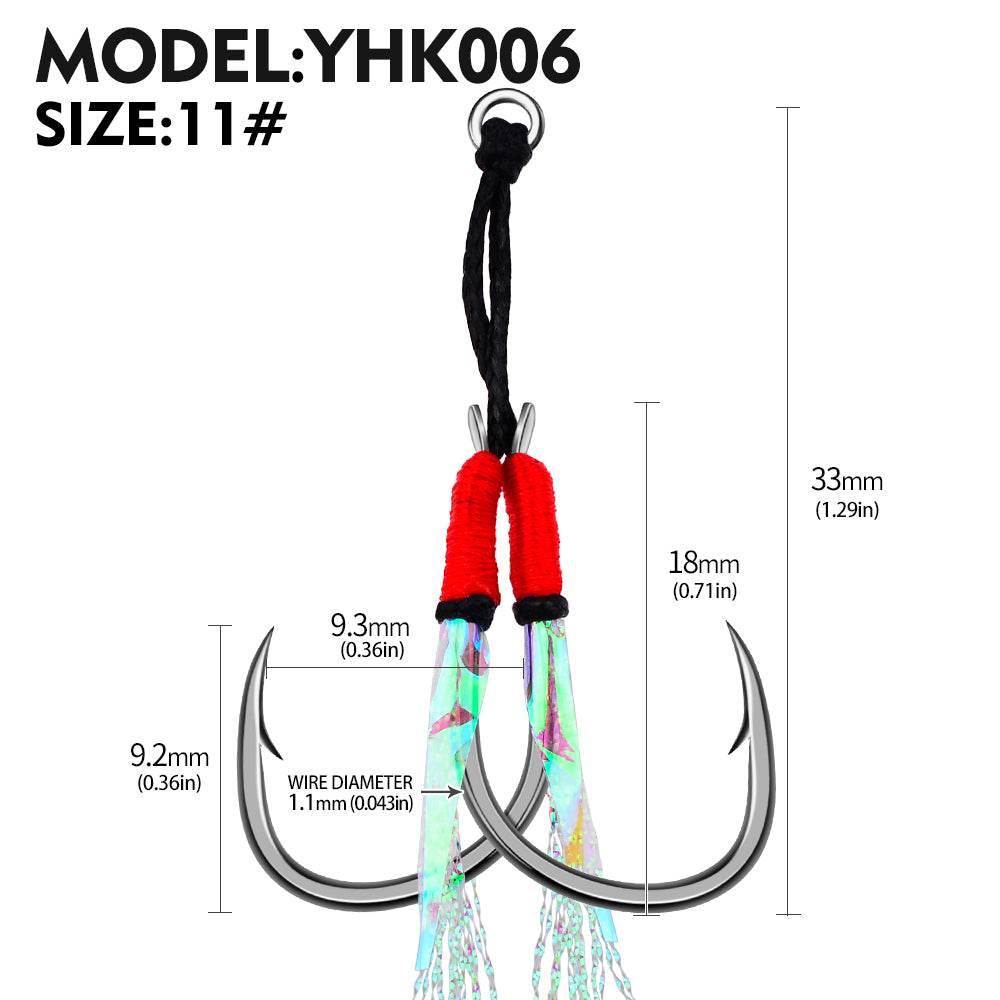 PROBEROS 20Pcs New Style Tied With Bright Wire Iron Plate Double Hook Black High Carbon Steel Main Line Fish Hook Wholesale - Proberos