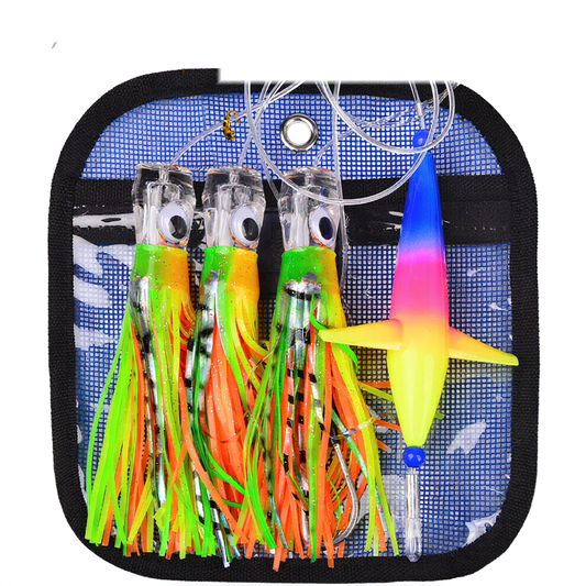 PROBEROS DW337 Squid Trolling Lure 6in 9in Propeller Bionic for Tuna Mahi