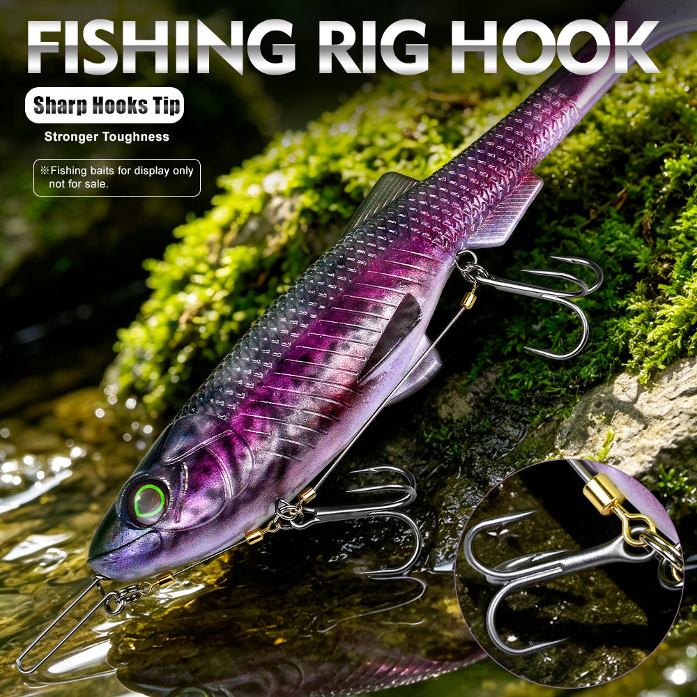 PROBEROS PJ042 Stinger Rig Set-up Mounted on Soft Bait Swimbait Action