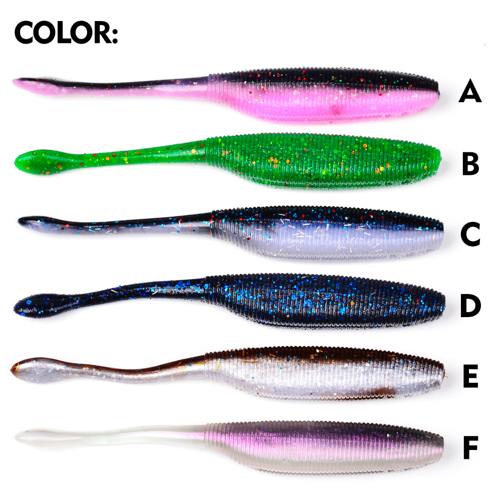 Sunlure 6 Color Needle Tail Silicone Wobblers Soft Lures Set