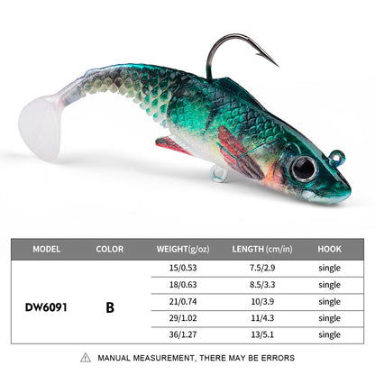 SUNLURE DW6091 soft VIB swimbait lure color B 15g-36g