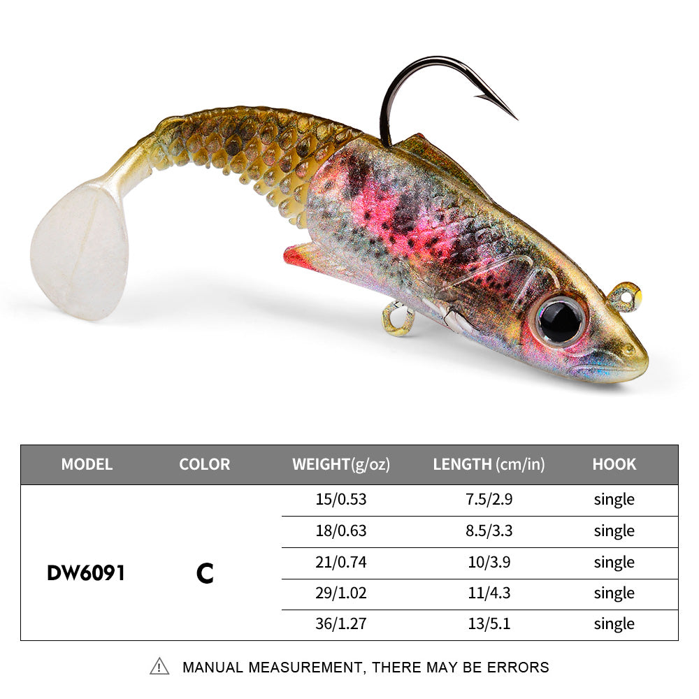 SUNLURE DW6091 soft VIB swimbait lure color C 15g-36g