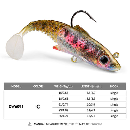SUNLURE DW6091 soft VIB swimbait lure color C 15g-36g