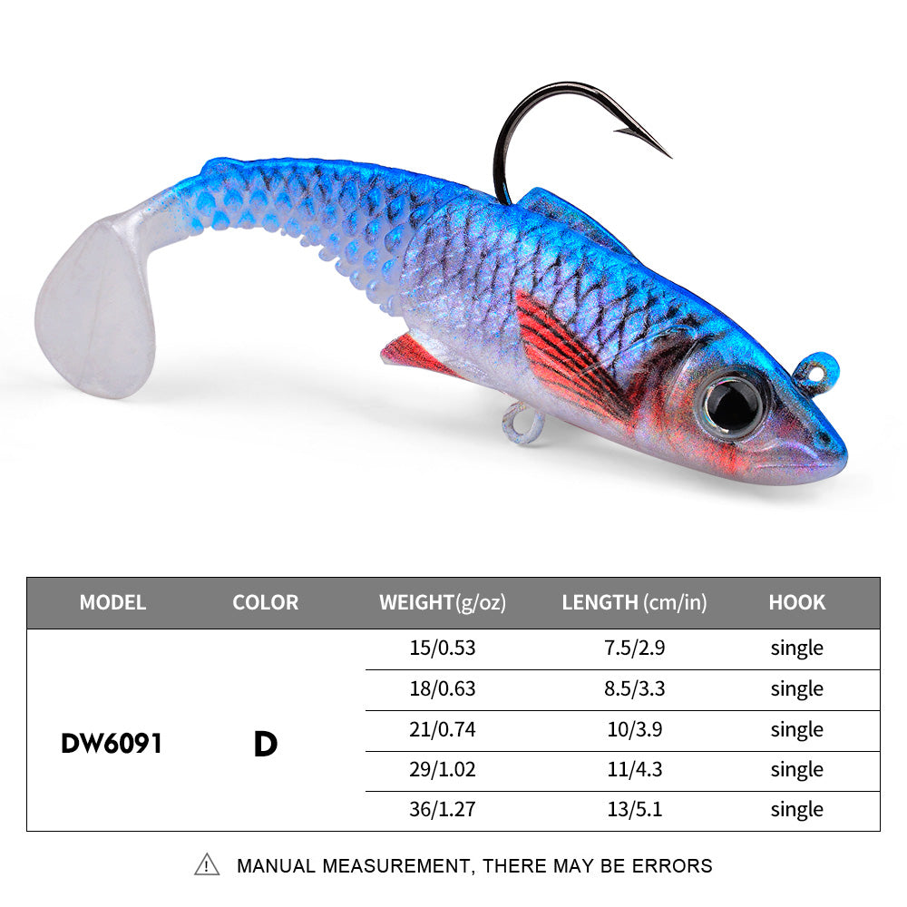 SUNLURE DW6091 soft VIB swimbait lure color D 15g-36g
